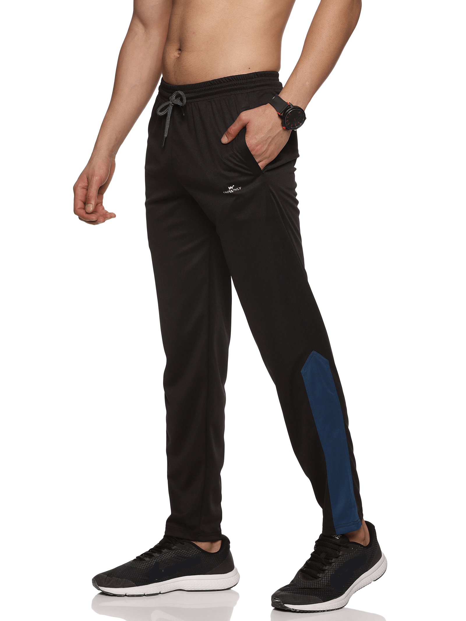 Men Regular-Fit Navy Blue Cotton-Lycra Lower Pants