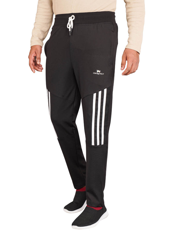 Crownly Track Pant Black with white strip - Crownlykart